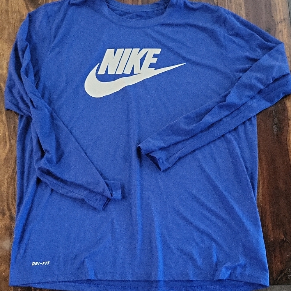 Nike Dri-FIT Royal Blue Long Sleeve Tee Sz YX L EXC COND